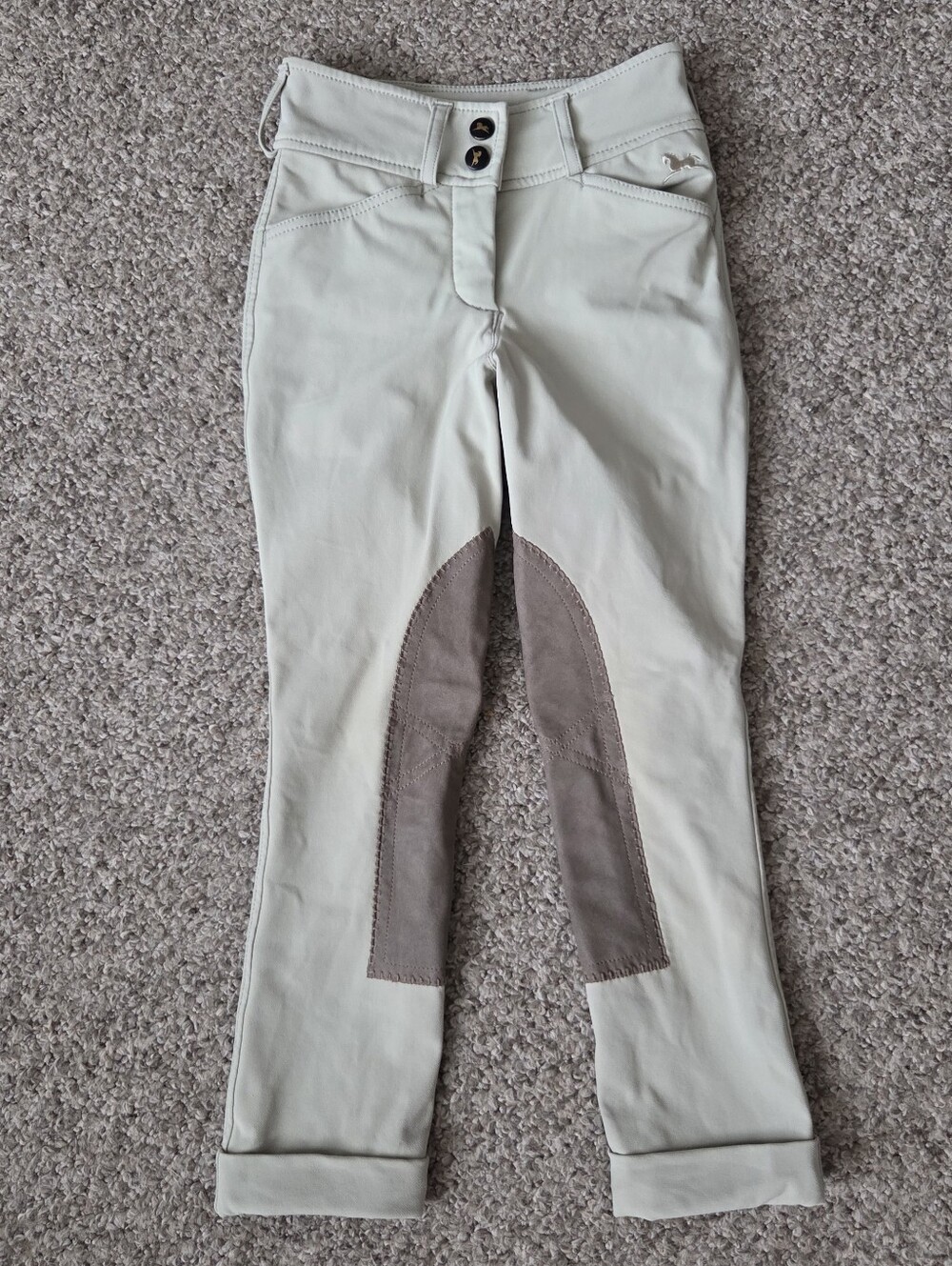 R.J. Classics Collette Riding Pants Girls 6R Beige Stretch Equestrian Breeches